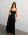 Topshop dropped waist maxi sundress in black