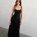 Topshop dropped waist maxi sundress in black