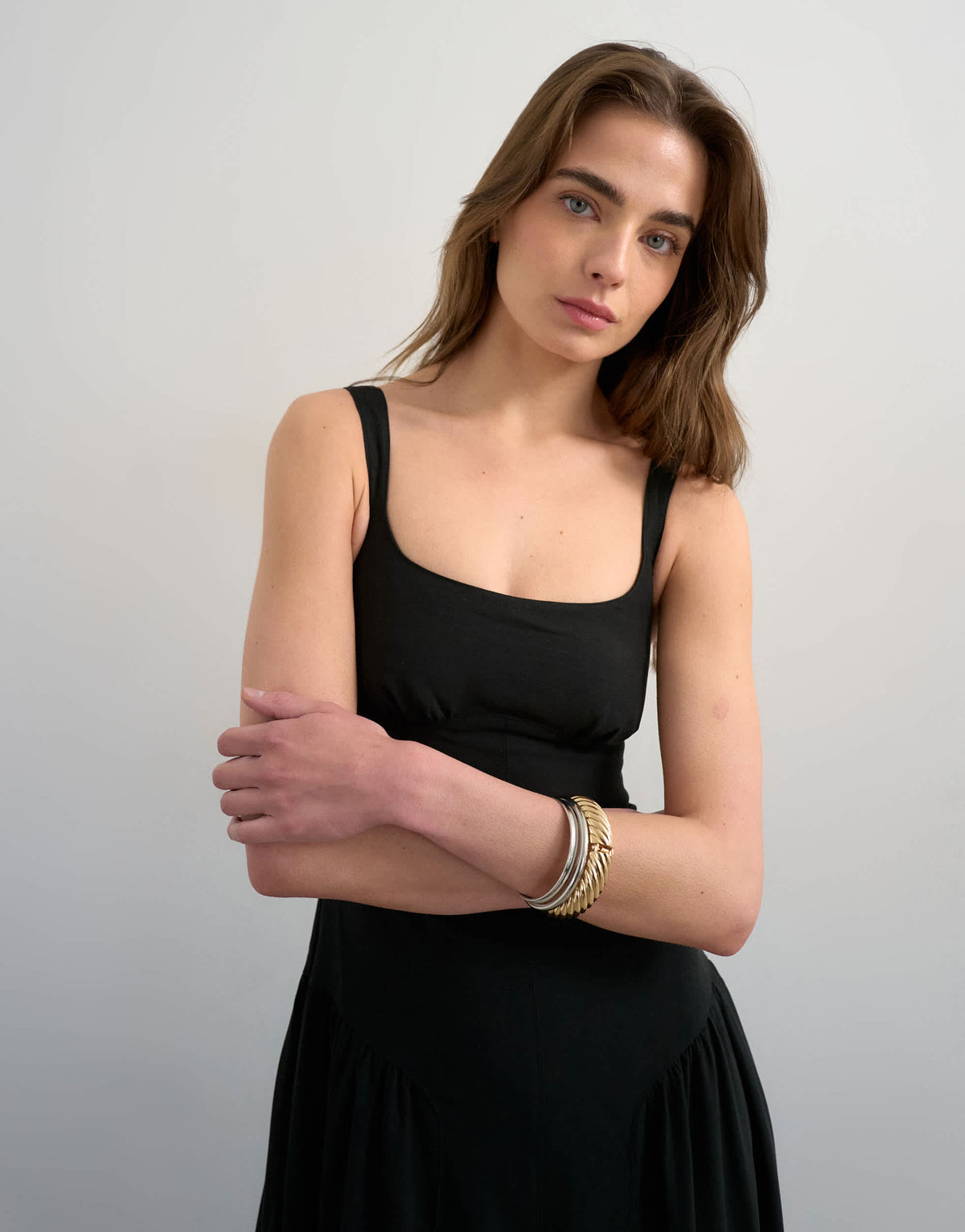 Topshop dropped waist maxi sundress in black