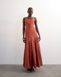 Topshop dropped hem full circle skirt sundress in rust