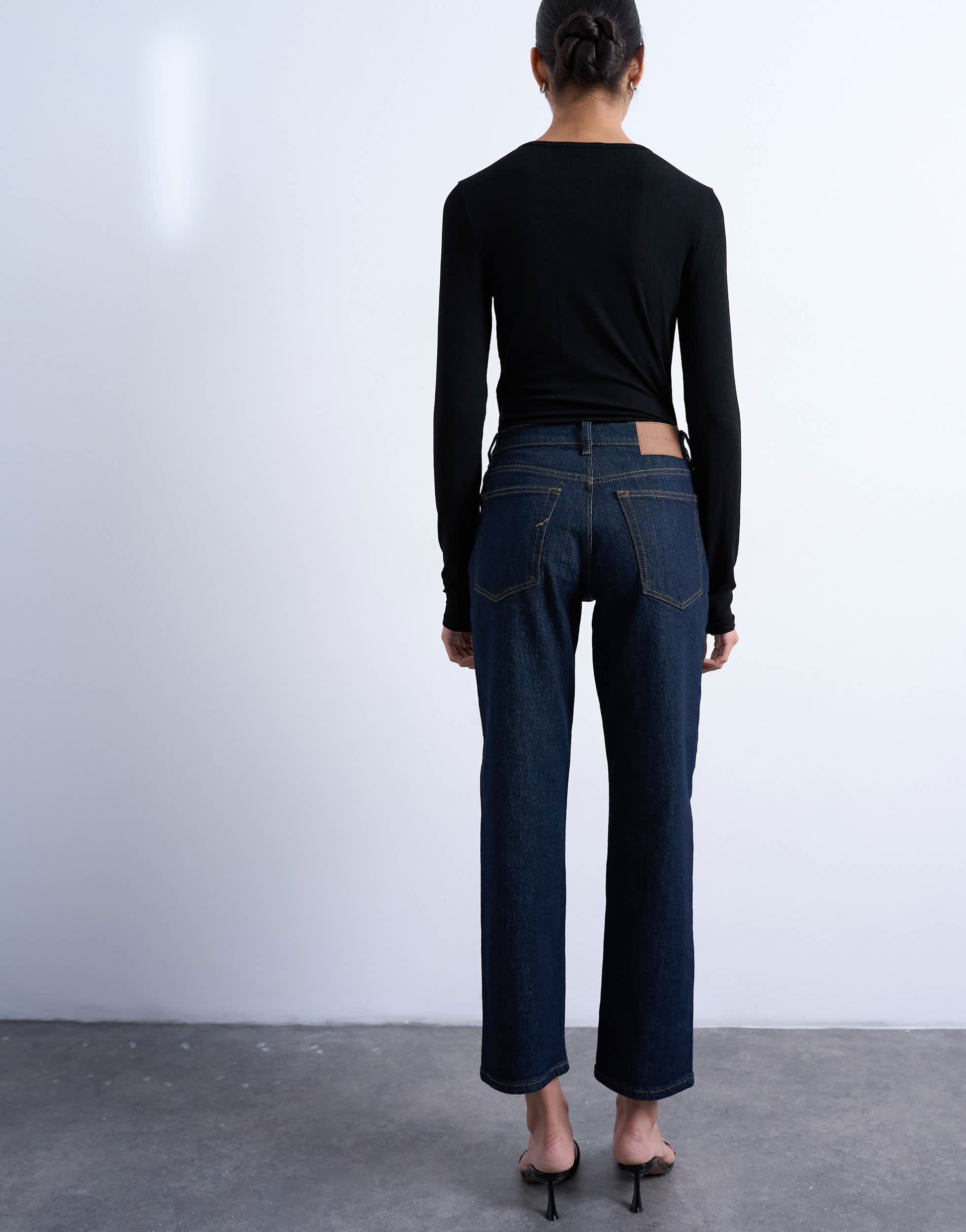 Topshop Orson mid rise comfort straight jean in indigo rinse