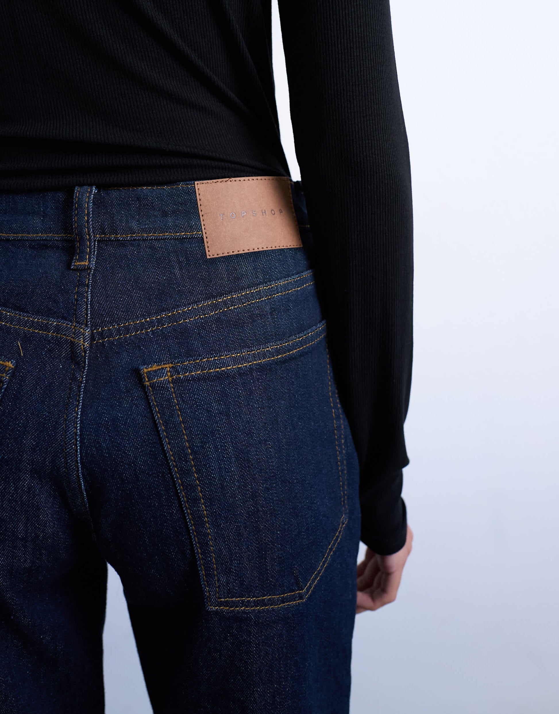 Topshop Orson mid rise comfort straight jean in indigo rinse