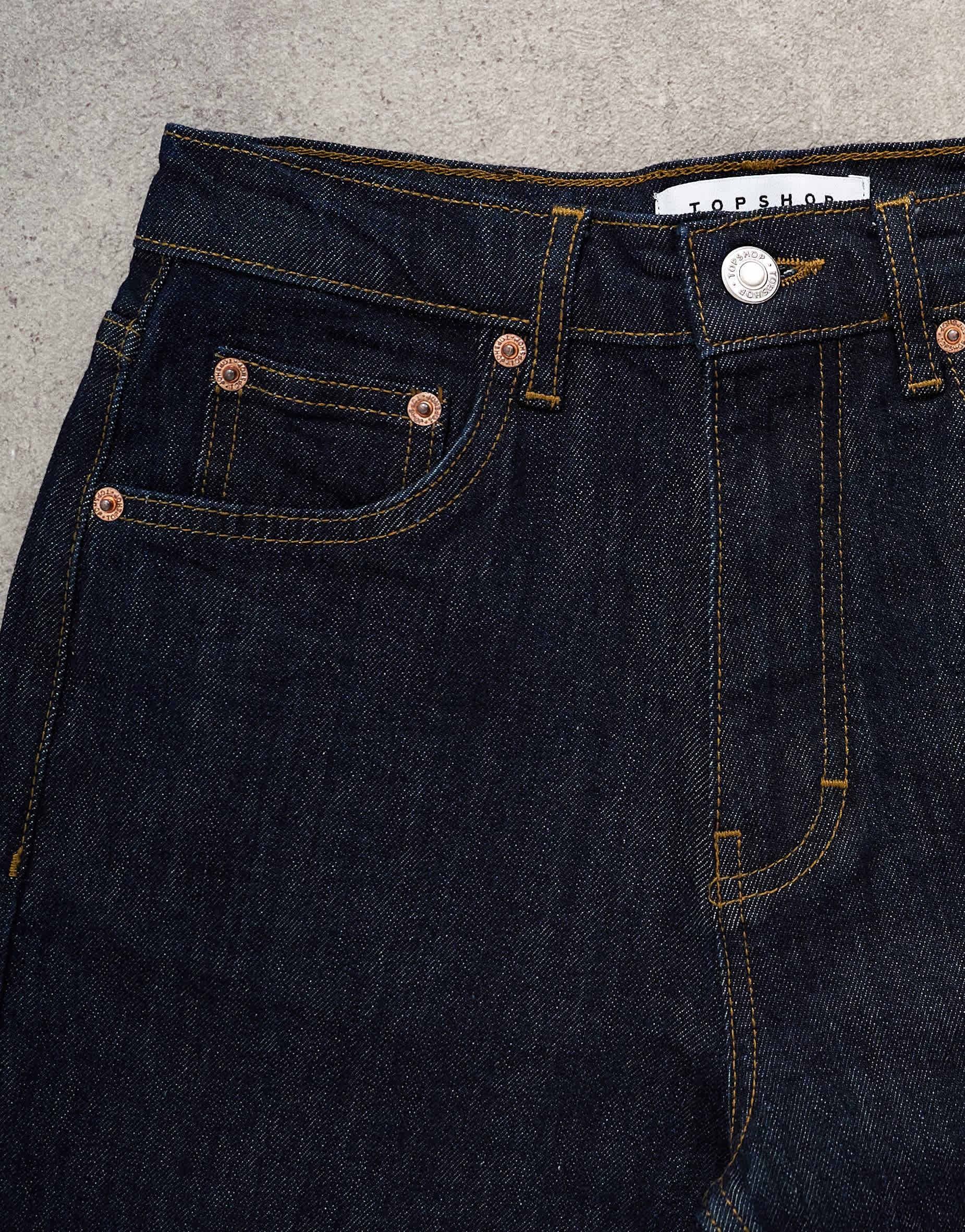 Topshop Orson mid rise comfort straight jean in indigo rinse