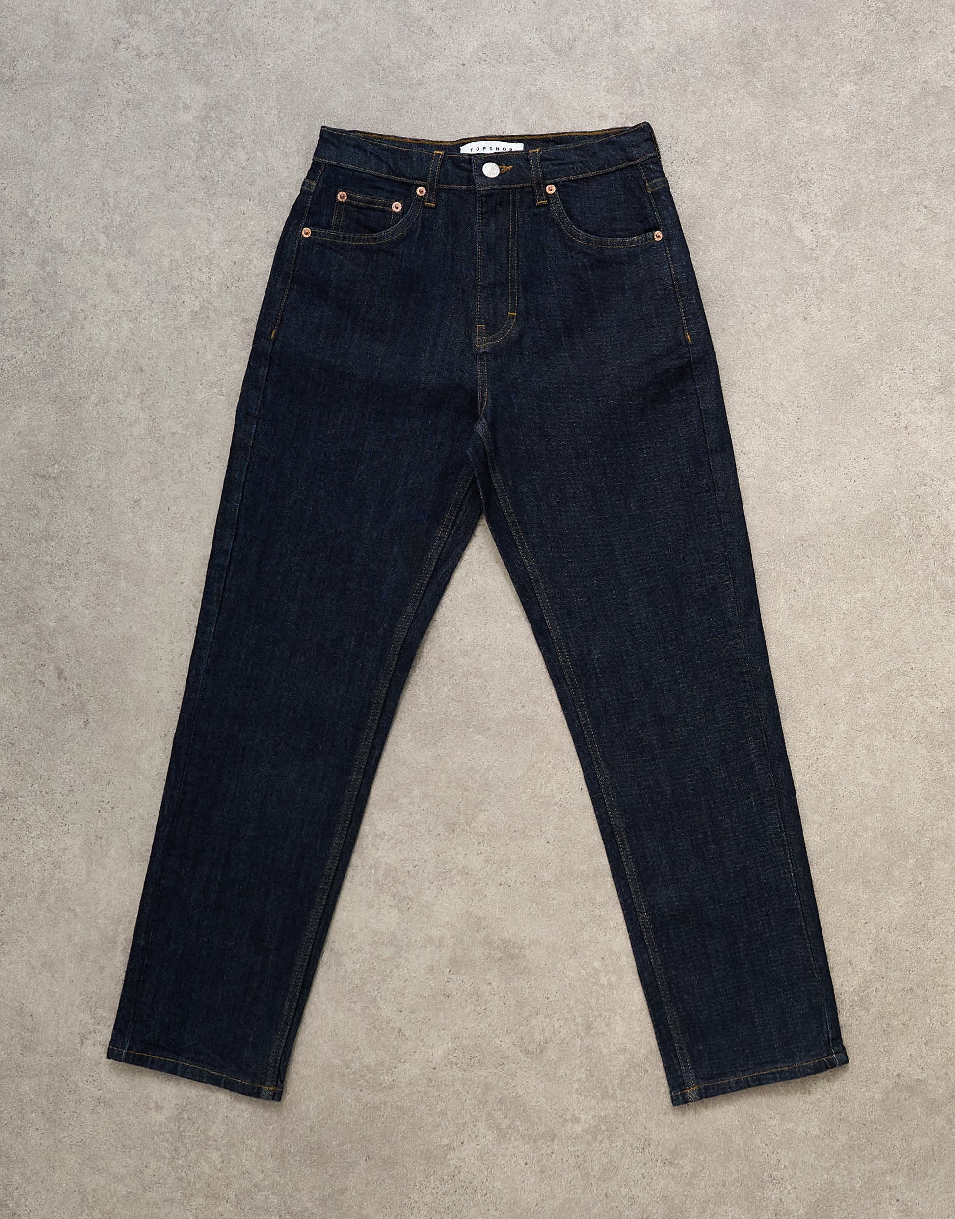 Topshop Orson mid rise comfort straight jean in indigo rinse