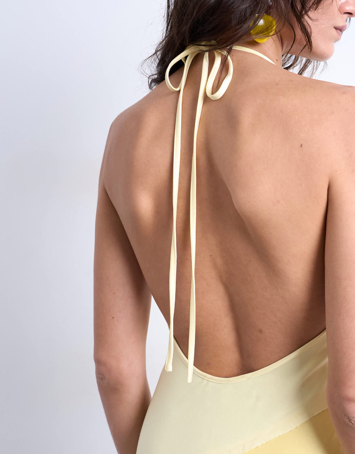 Topshop satin maxi occasion halter dress in yellow gradient