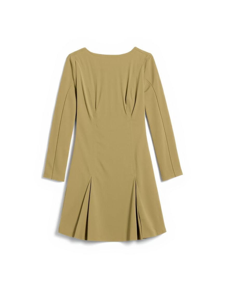 Topshop structured flippy hem mini dress in olive