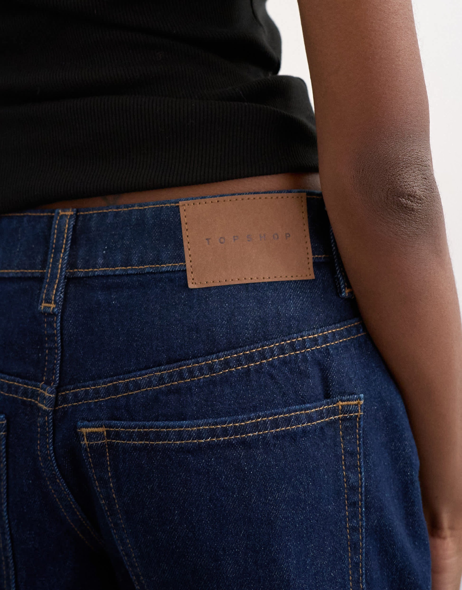 Topshop denim Editor short in indigo rinse