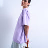 Topshop premium interlock oversized tee in lilac