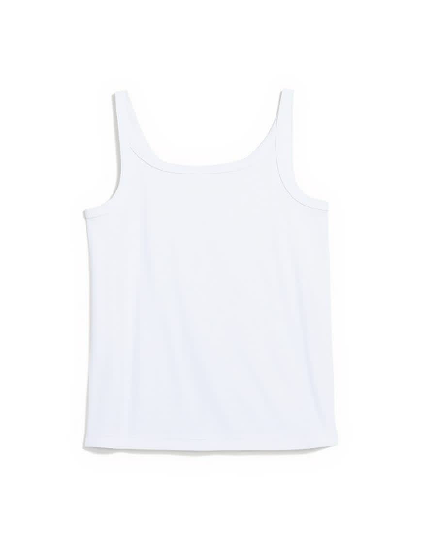 Topshop skinny strap scoop rib vest in white