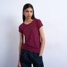 T-shirt côtelé premium à manches courtes Topshop bordeaux