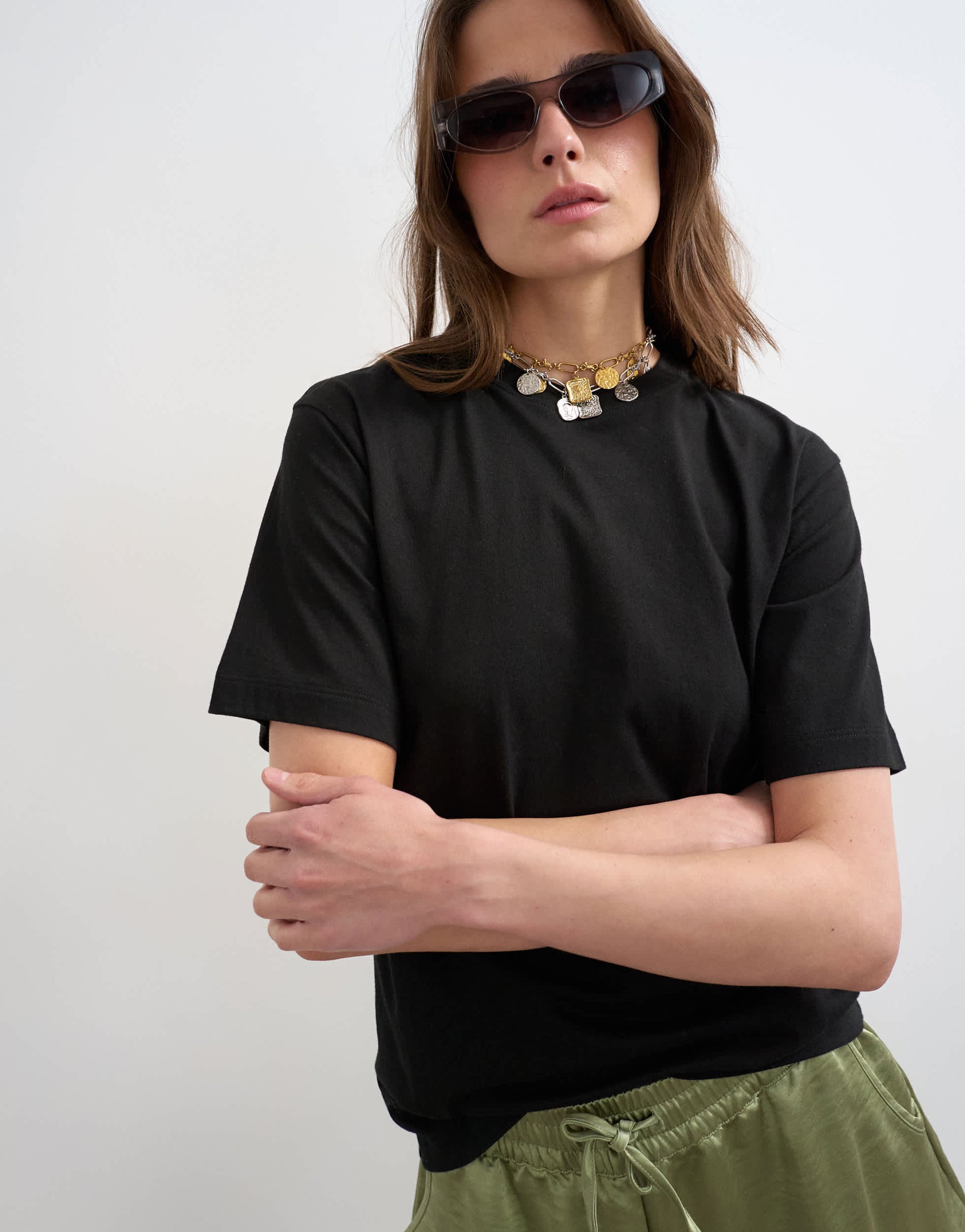 Topshop relaxed tee in black