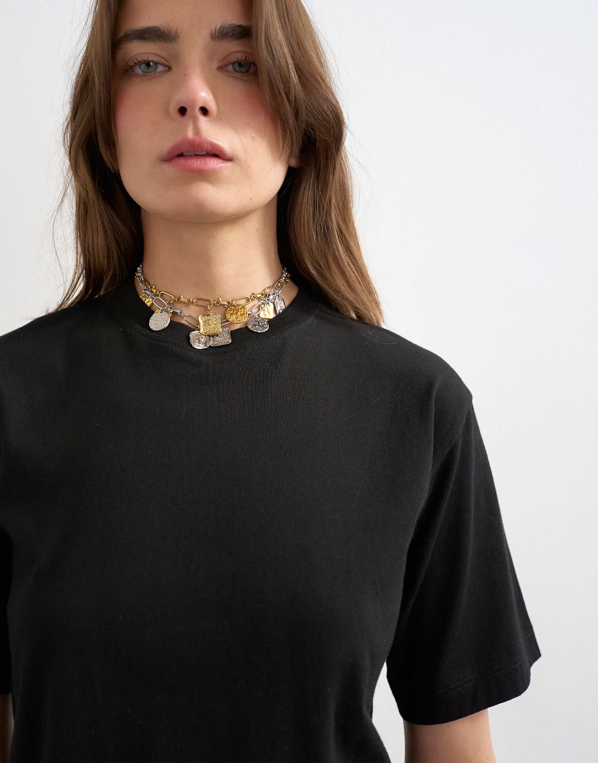 Topshop relaxed tee in black