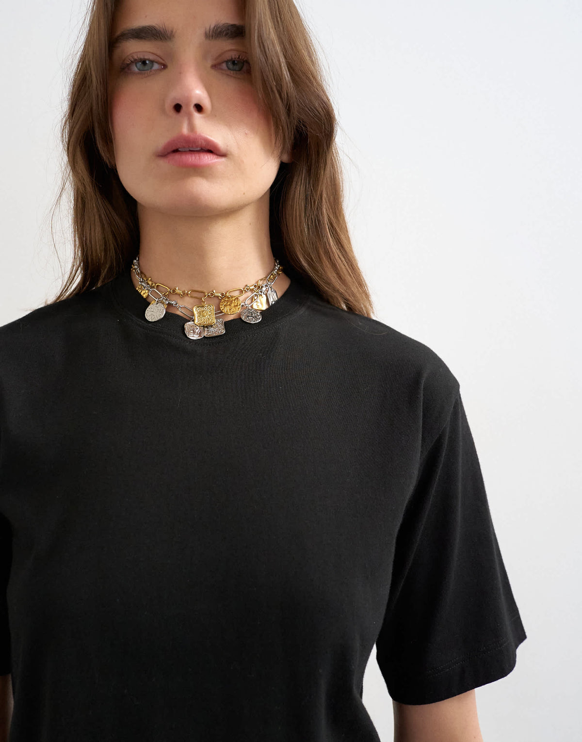Topshop relaxed tee in black