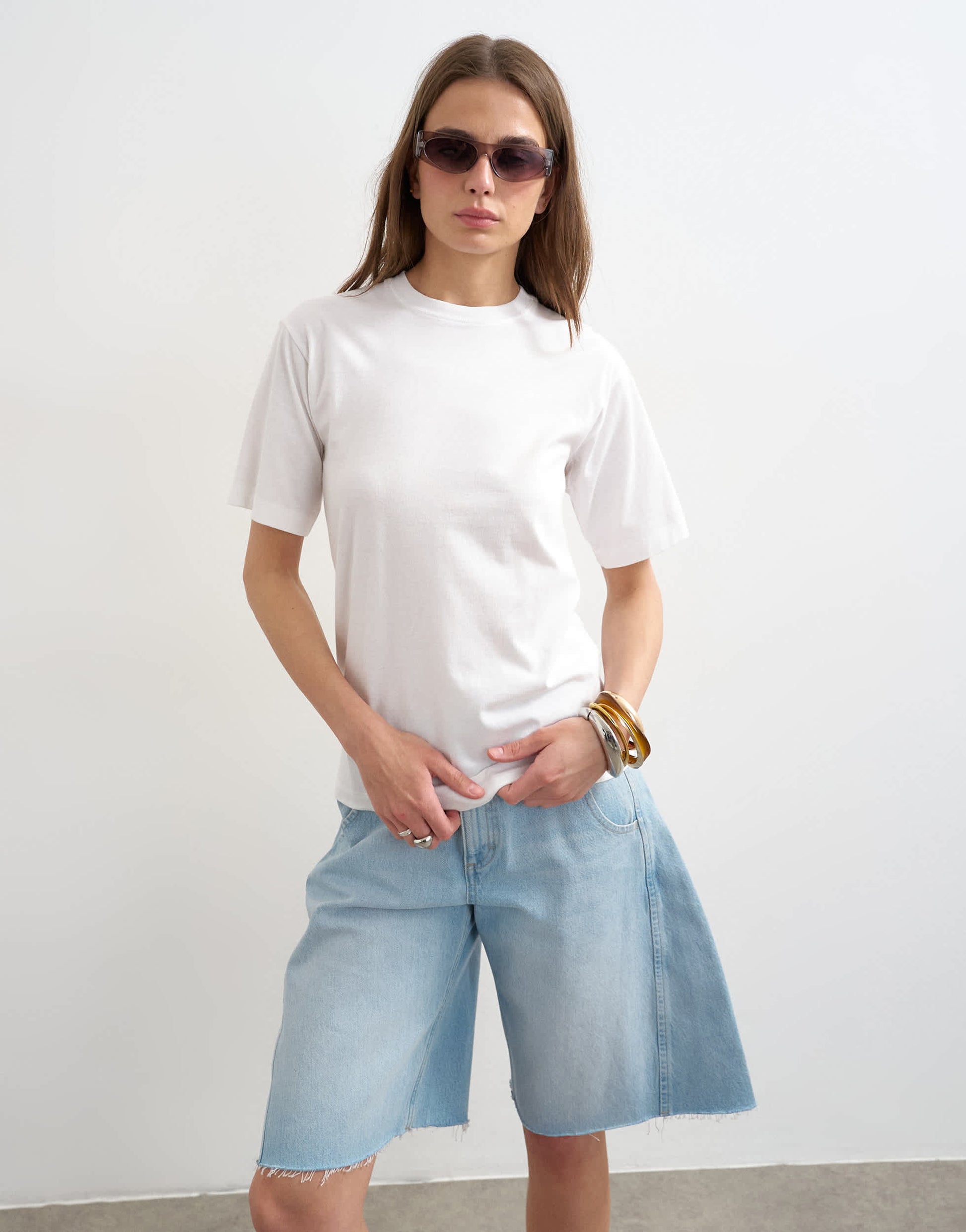 Topshop relaxed tee in white