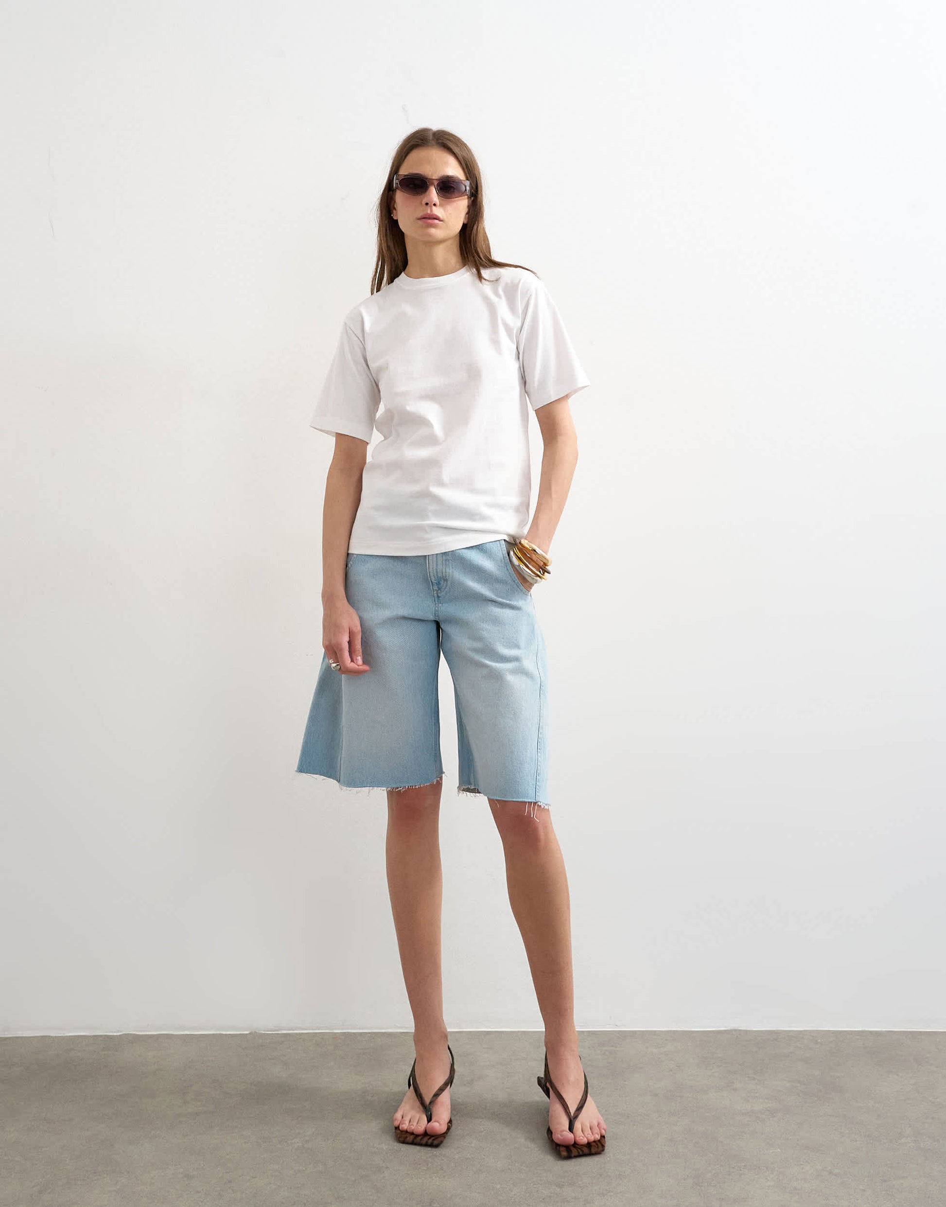 Topshop relaxed tee in white