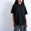 Topshop premium interlock oversized tee in black