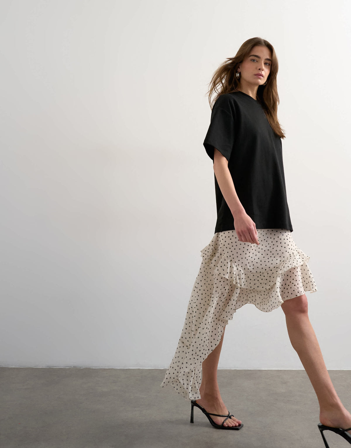 Topshop premium interlock oversized tee in black