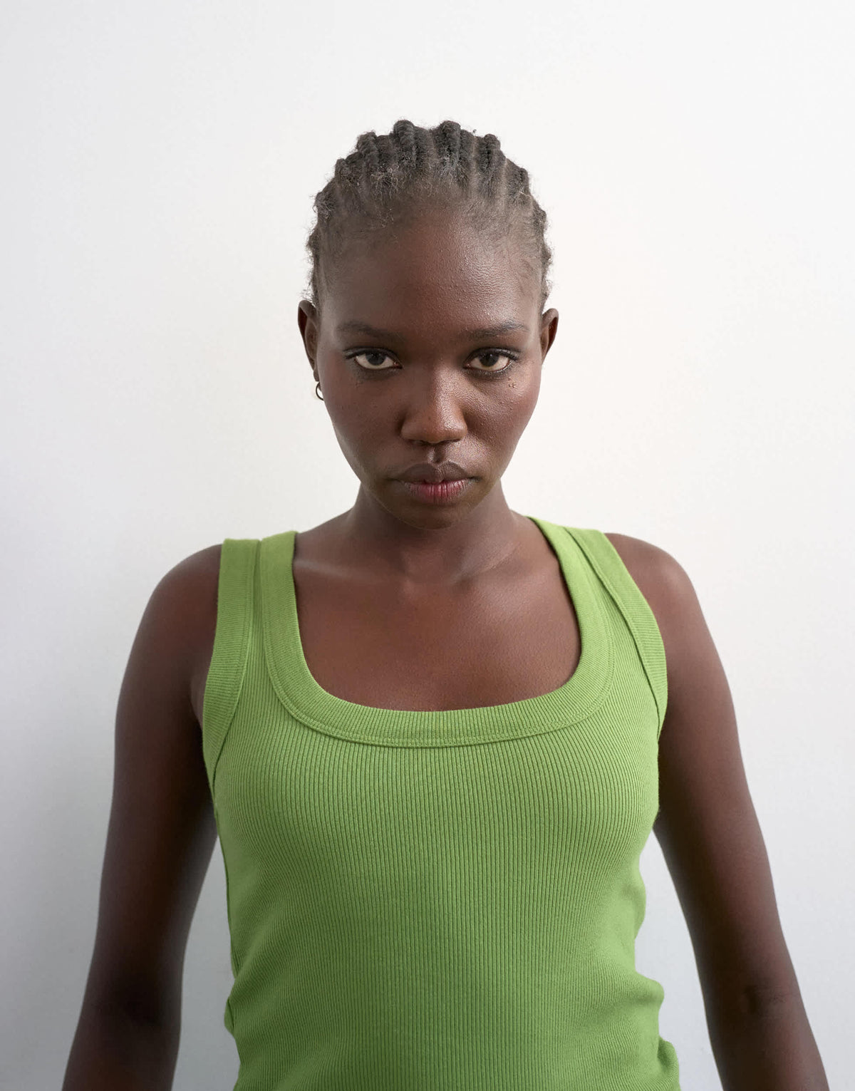 Topshop rib scoop neck vest in green