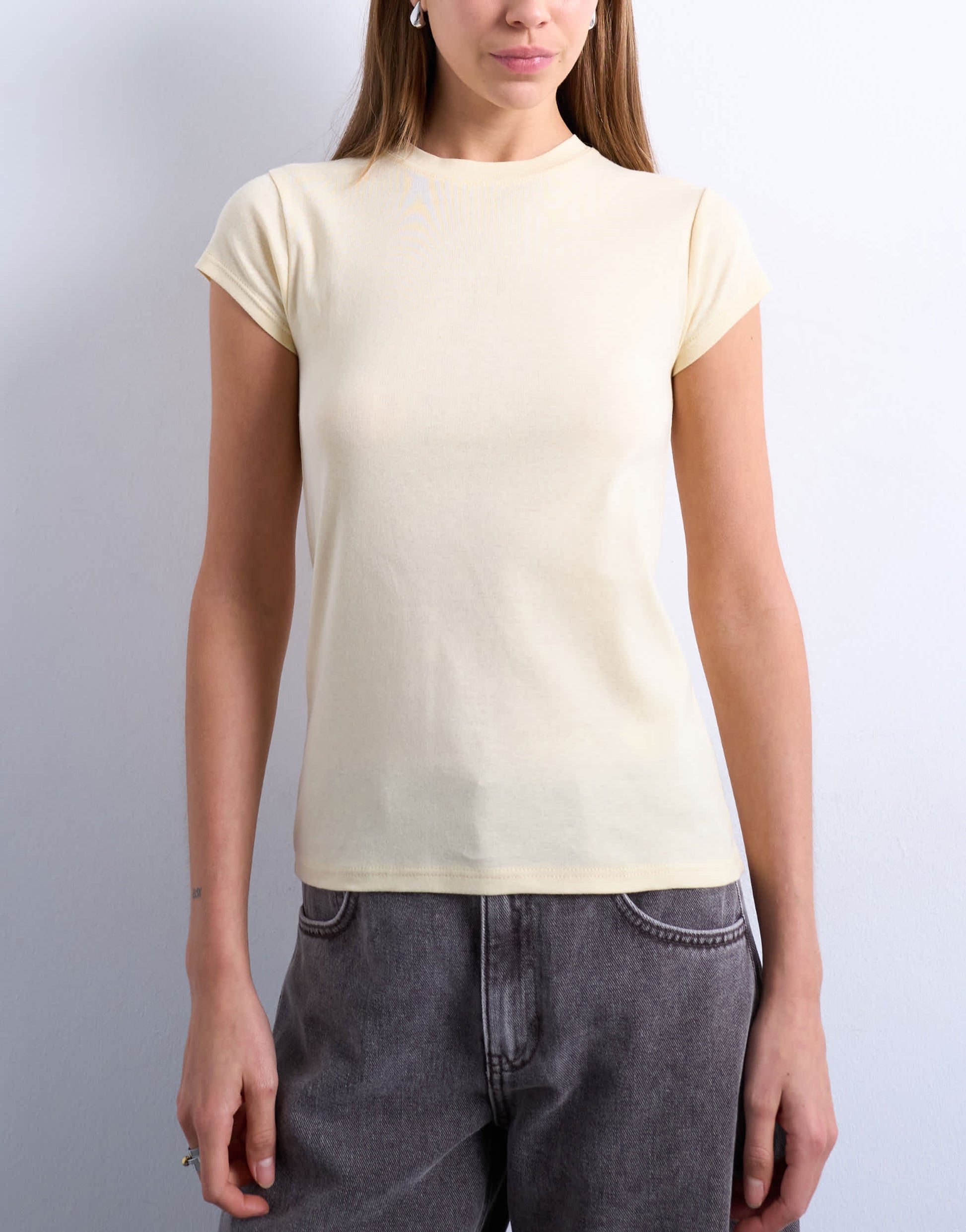 Topshop everyday tee in buttermilk