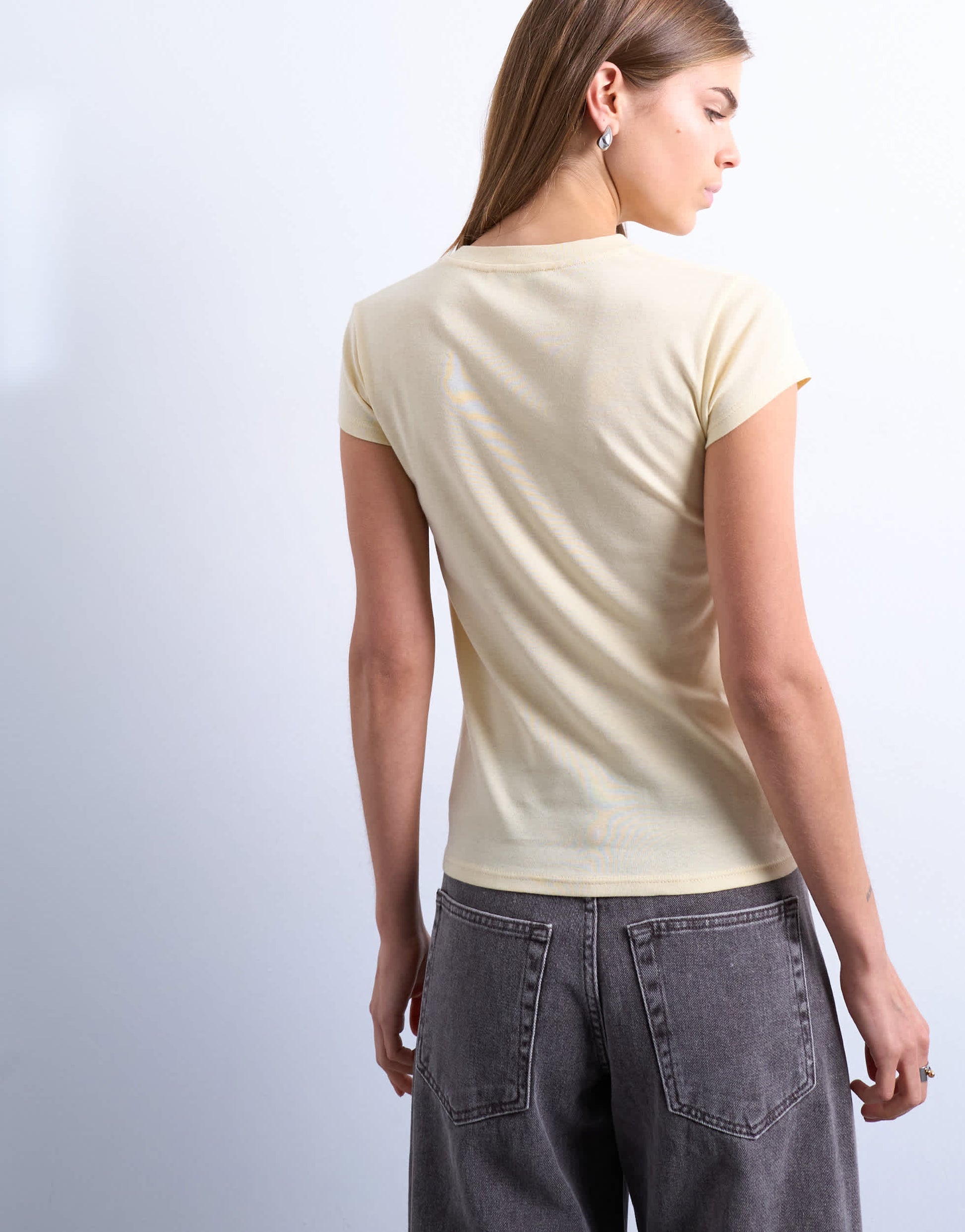 Topshop everyday tee in buttermilk