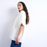 Topshop premium interlock oversized tee in ecru