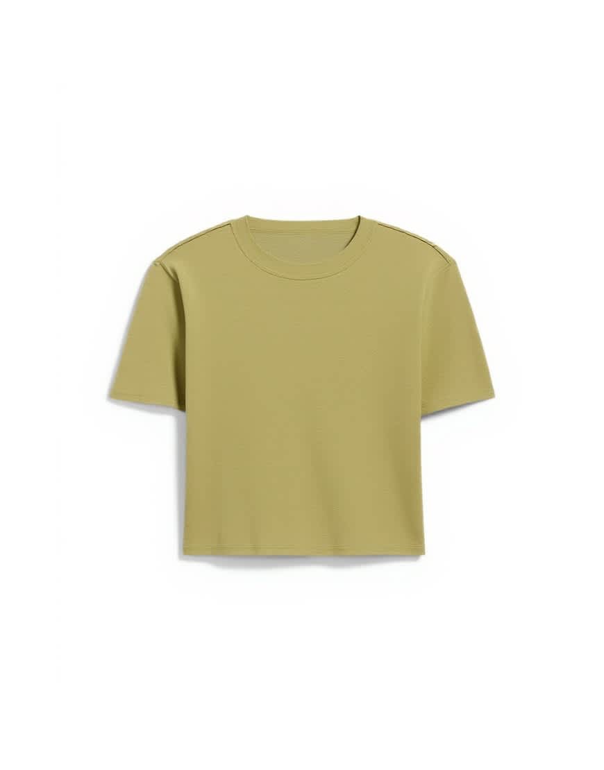 Topshop shrunken everyday tee in khaki