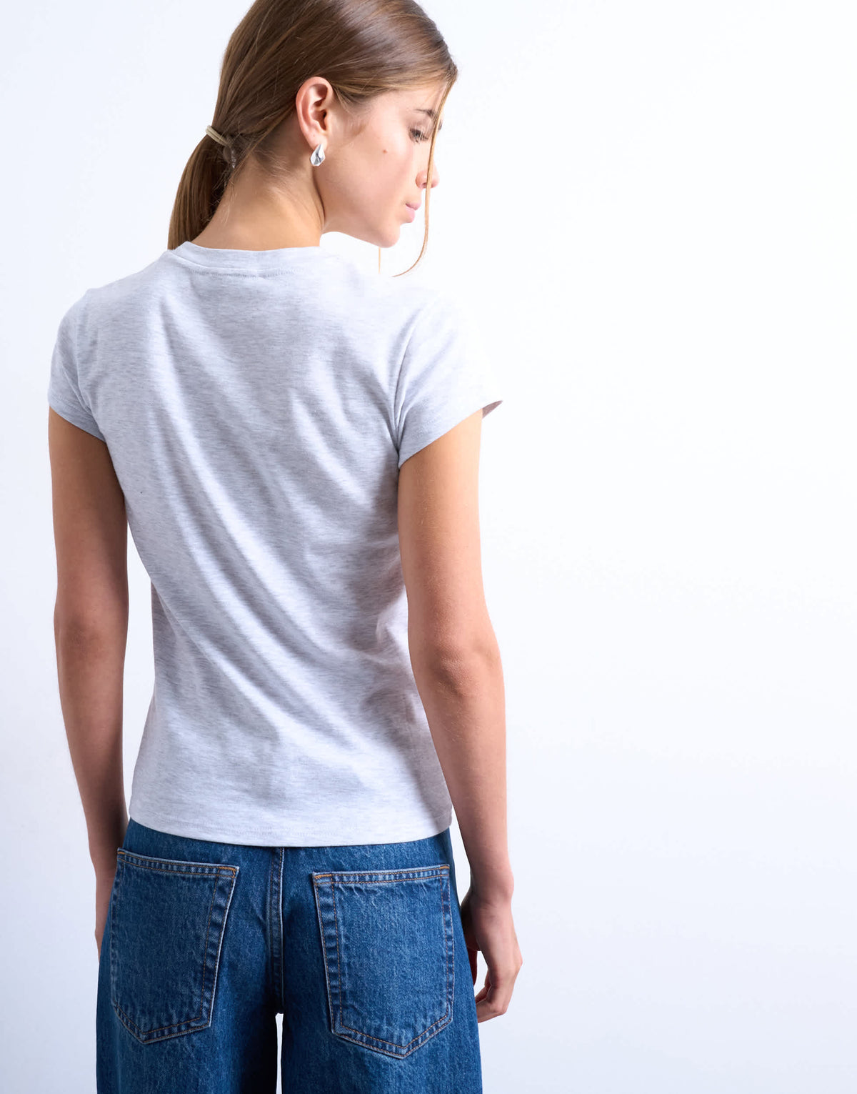 Topshop everyday tee in grey marl 