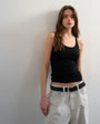Topshop premium spaghetti strap scoop racer vest in black