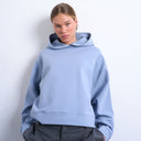 Topshop premium scuba oversized jean grazer hoodie in blue