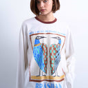 Topshop T-Shirt mit Brasilia-Grafik, Kontrast-Ringer und Skater-Schnitt in Weiß