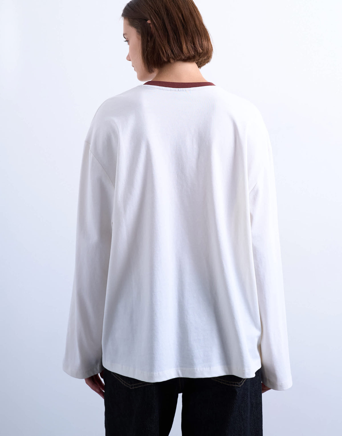 Topshop graphic Brasilia contrast ringer skater tee in white