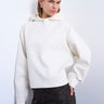 Topshop Oversize-Jeans-Hoodie aus hochwertigem Scuba-Stoff in Ecru