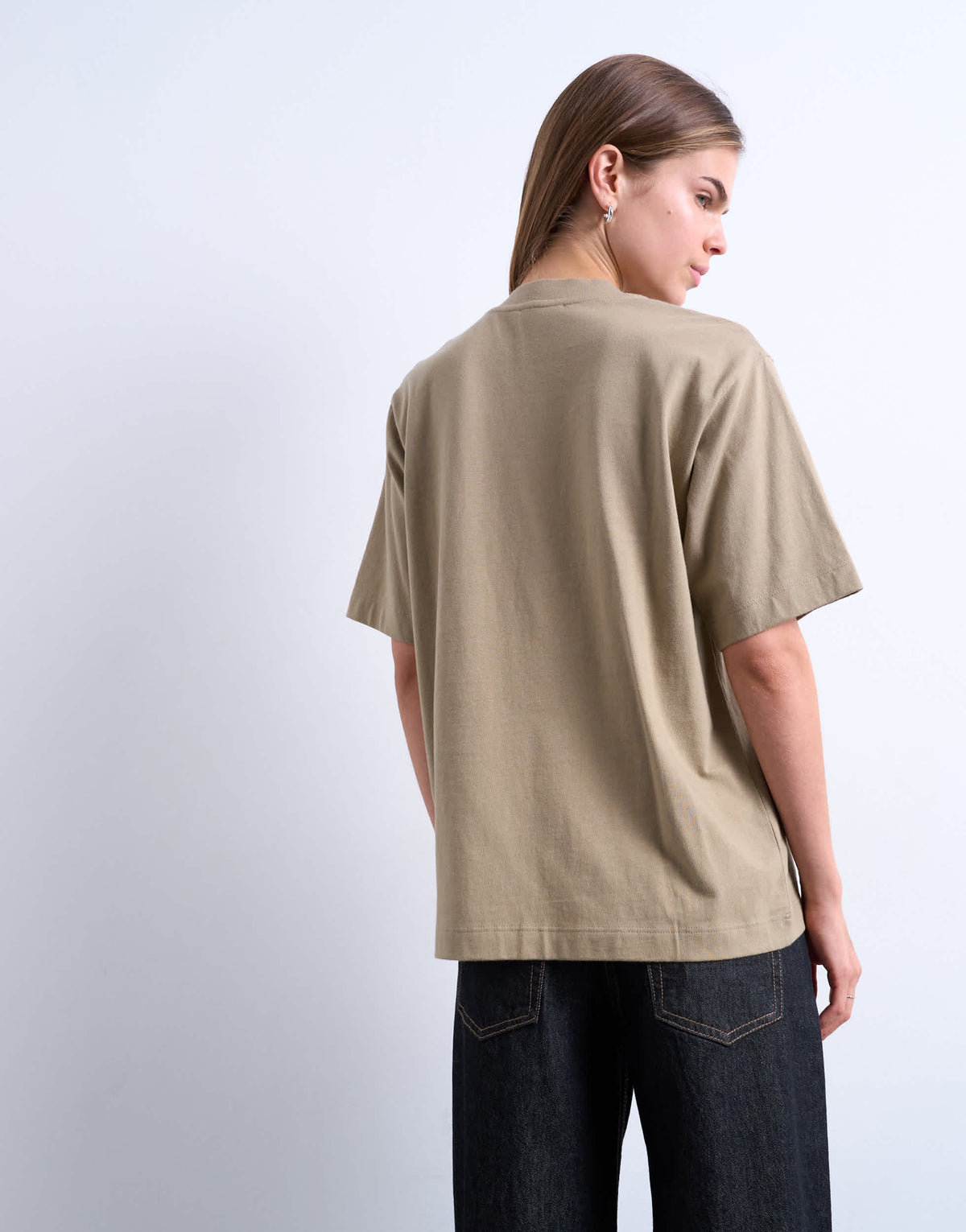 Topshop premium basic short sleeve tee in taupe