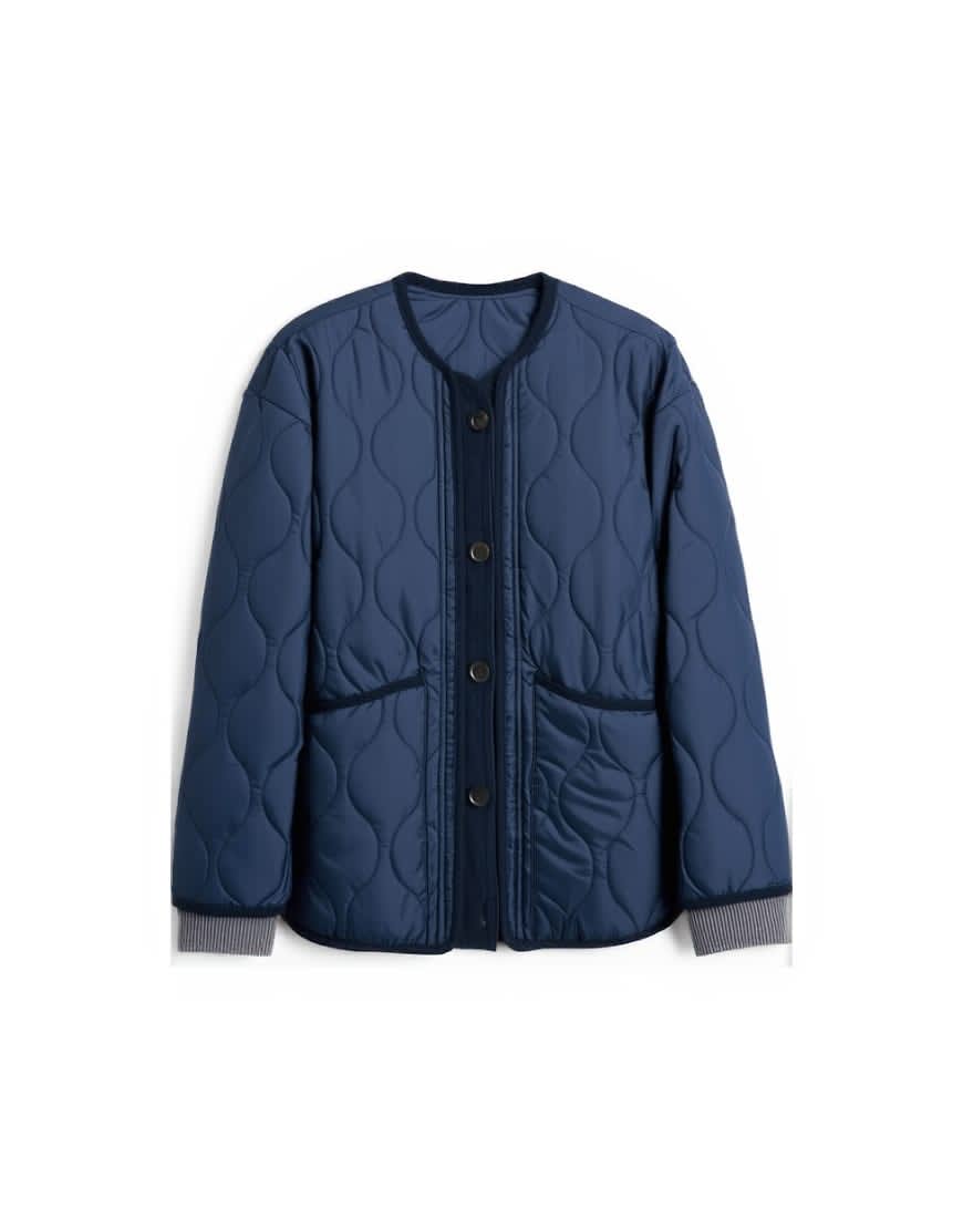 Topshop double layer fronted liner jacket in navy