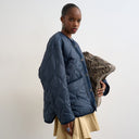 Topshop double layer fronted liner jacket in navy