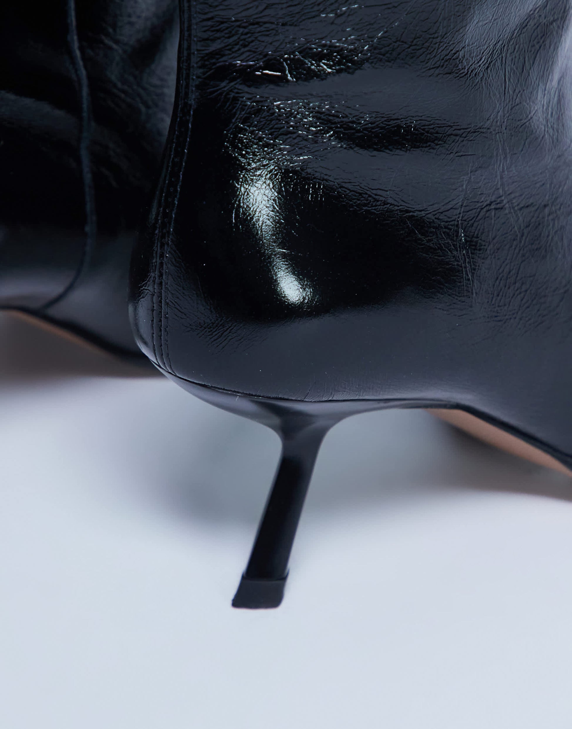 Topshop Scarlett Premium leather square toe knee high boot in black