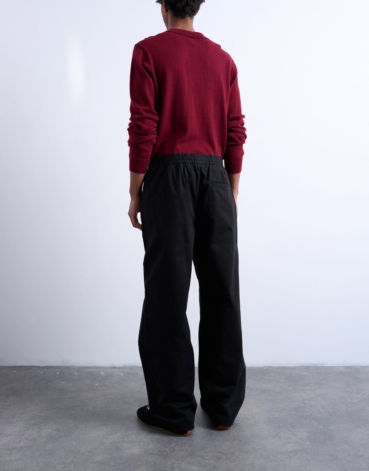 Topman baggy trousers in twill with pintuck in black