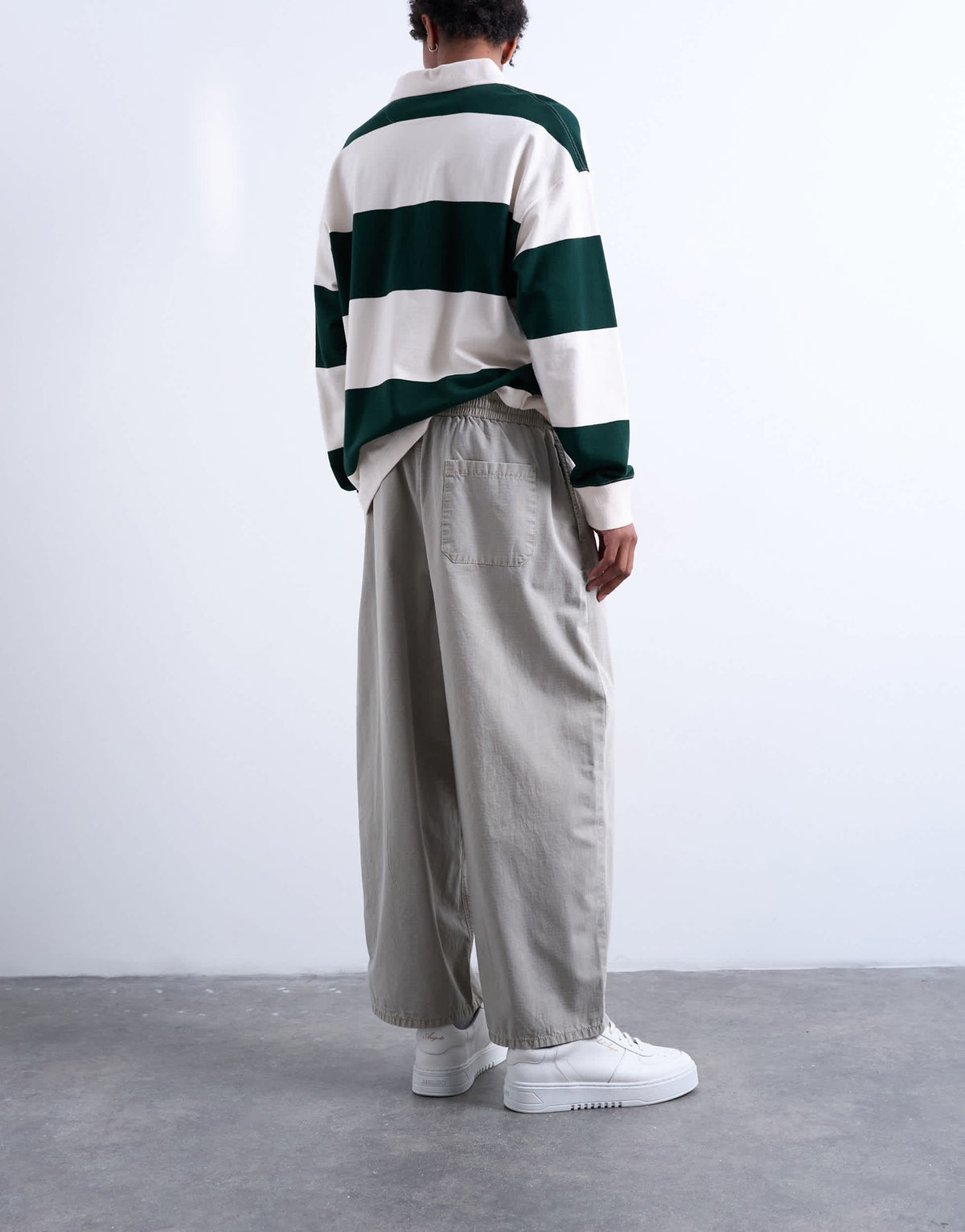 Topman ripstop barrel trousers in stone