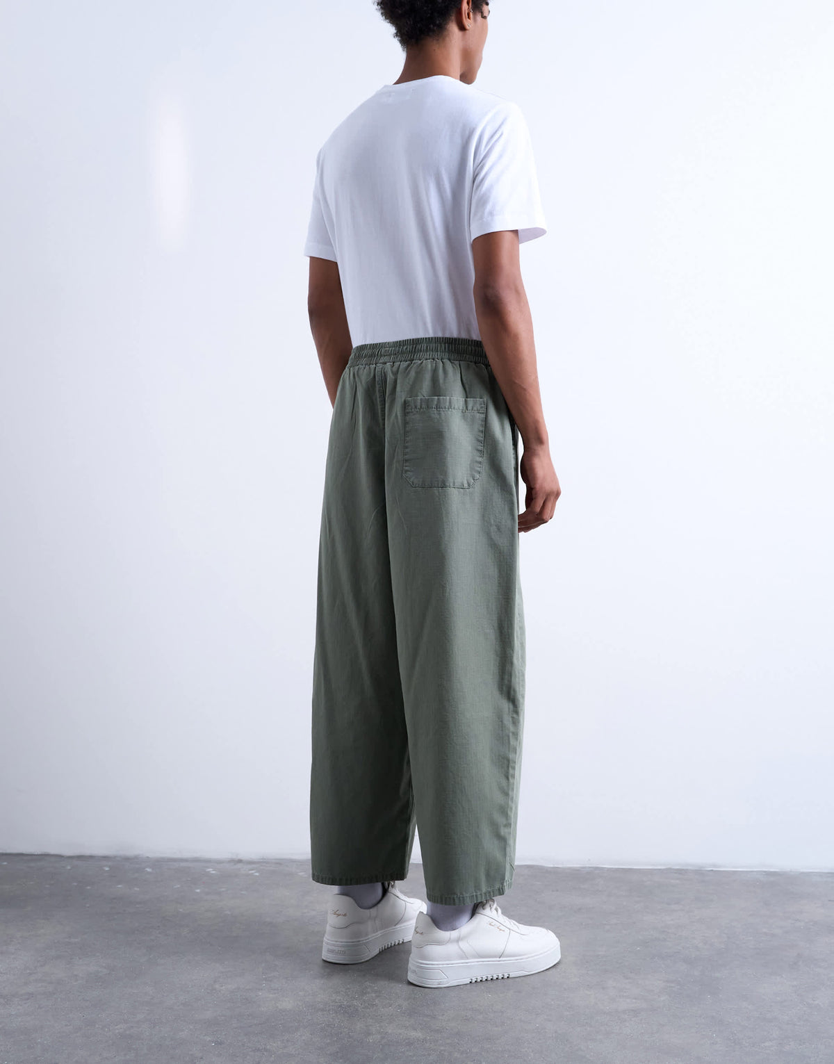 Topman ripstop barrel trousers in khaki