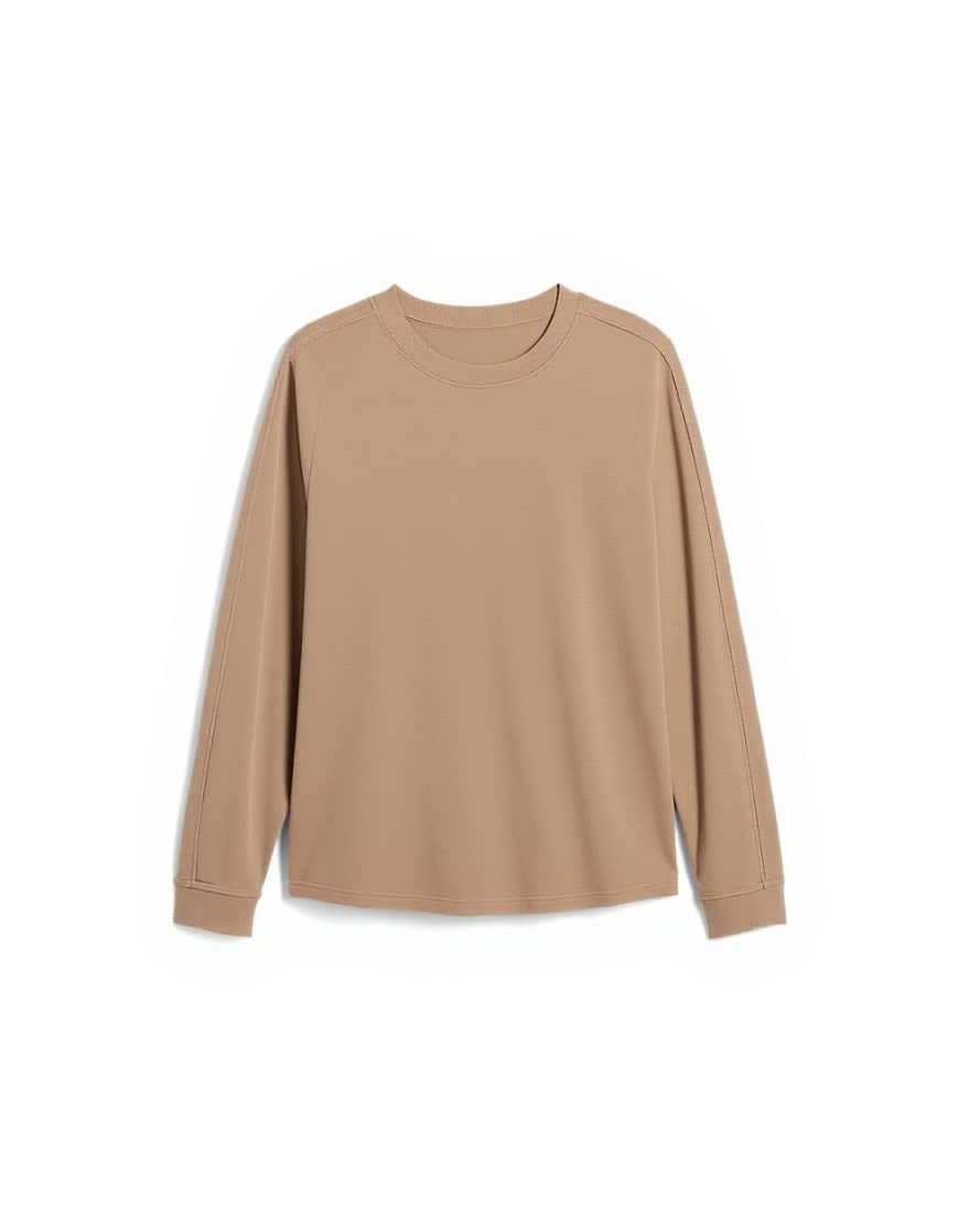 Topman relaxed fit long sleeve raglan t-shirt in washed stone
