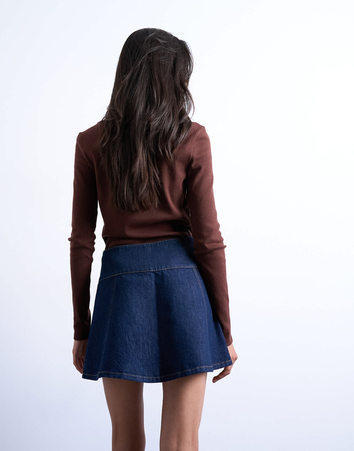 Topshop denim button through mini skirt in indigo rinse