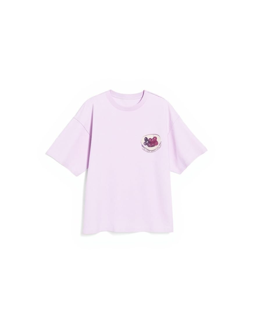 Topshop graphic ciliegia back print oversized tee in pink