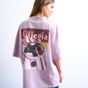 Topshop graphic ciliegia back print oversized tee in pink