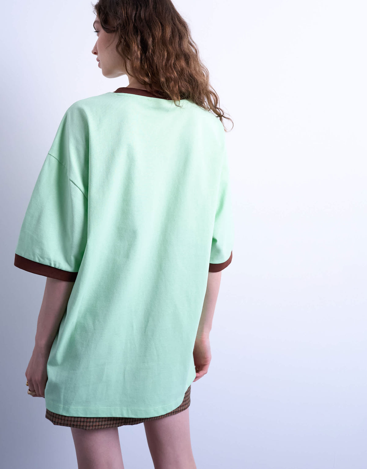 Topshop graphic San Francisco oversized tee in green