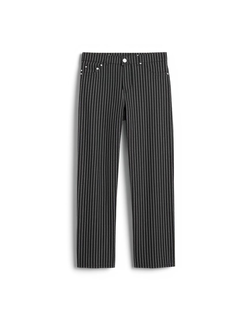 Topshop Column mid rise straight jean in black stripe