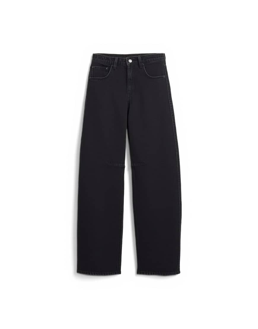 Topshop Barrel mid rise jean in washed black