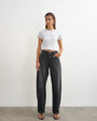 Topshop Barrel mid rise jean in washed black
