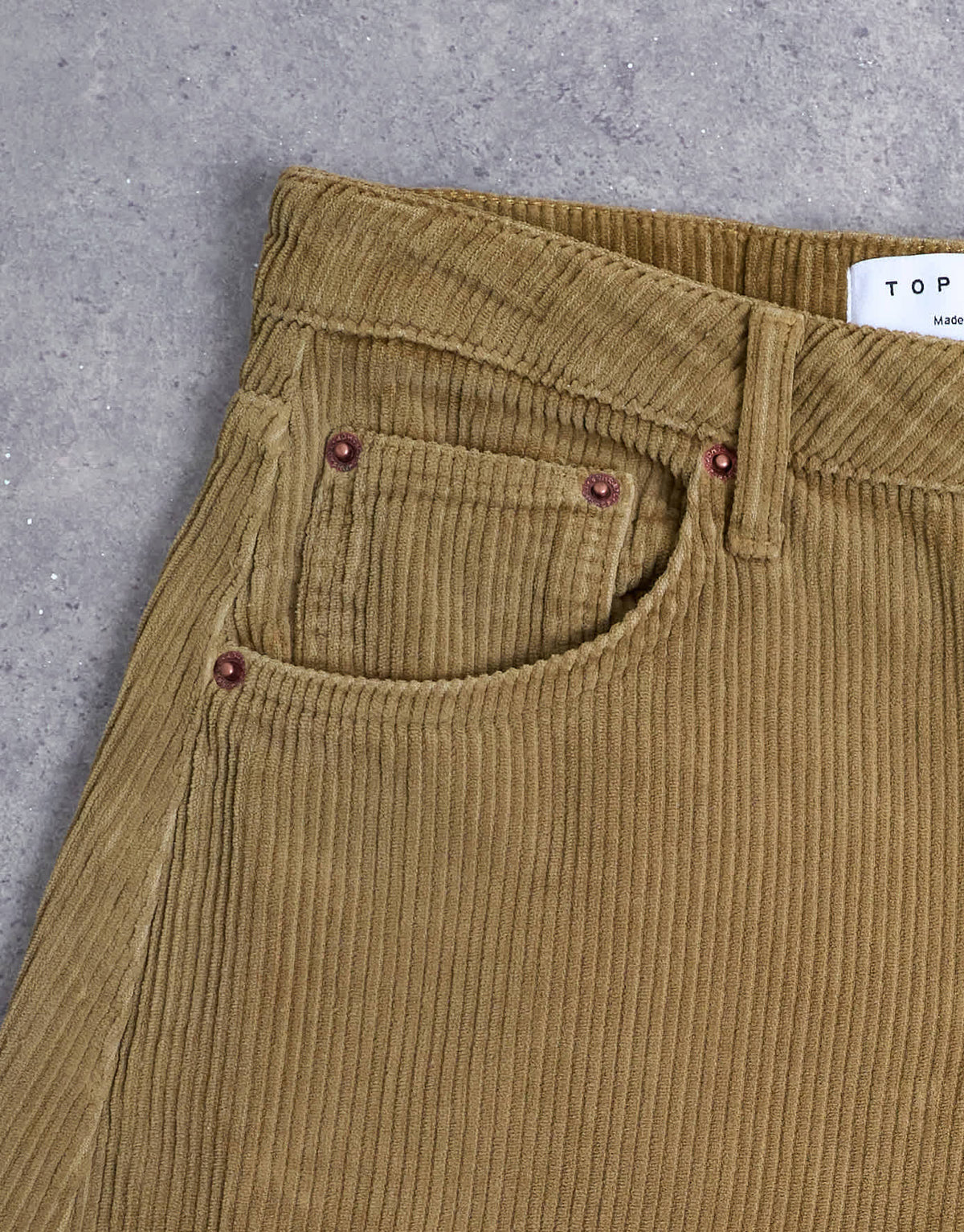 Topshop Barrel mid rise jean in honey cord