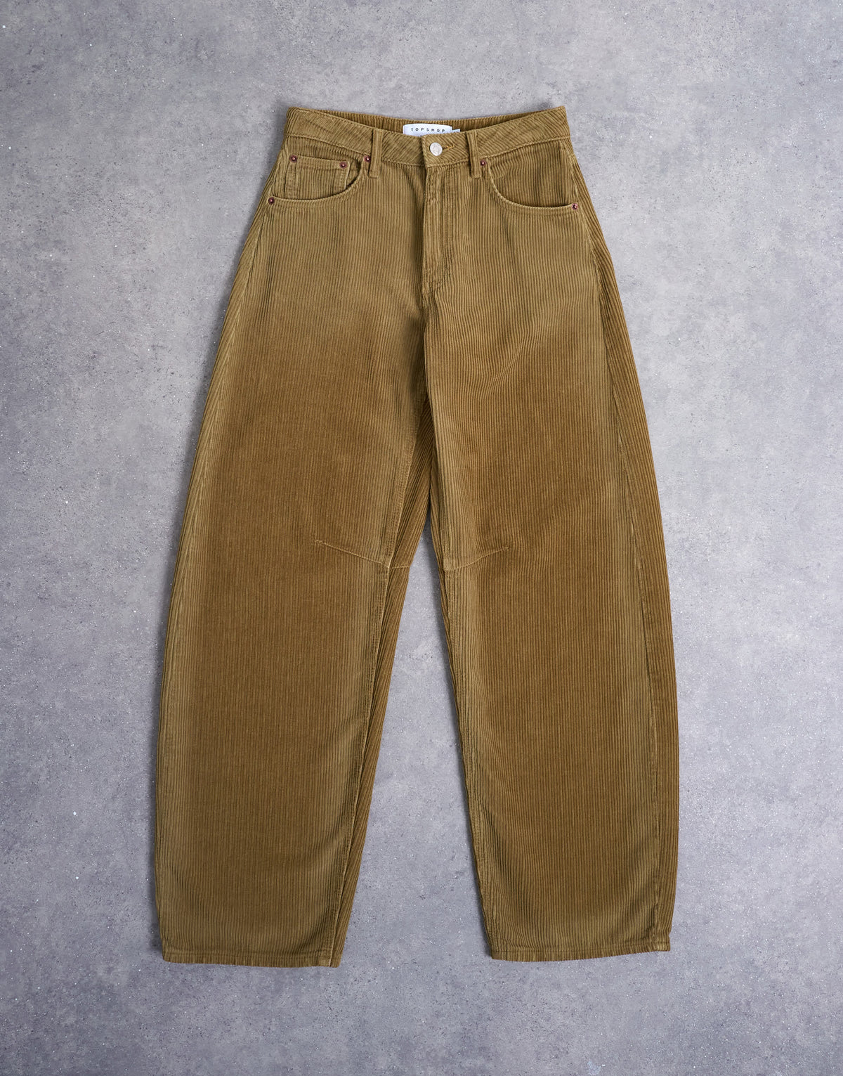Topshop Barrel mid rise jean in honey cord