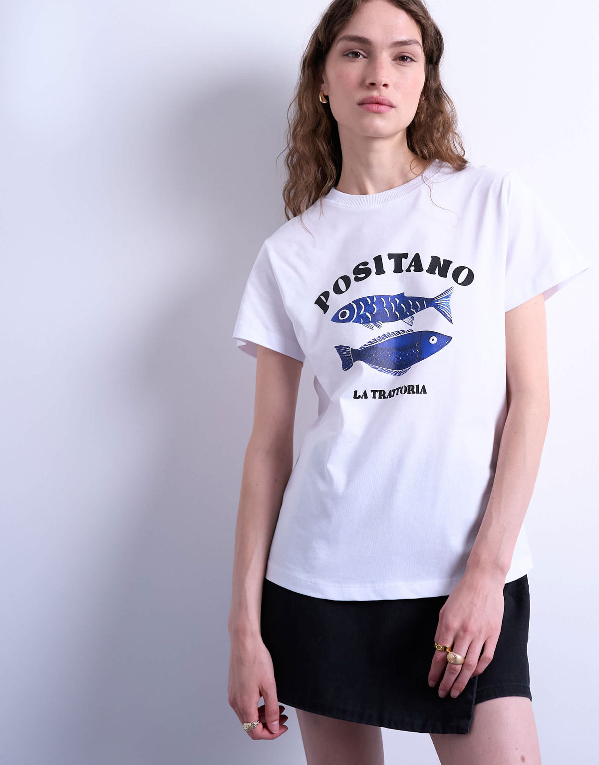 Topshop graphic Positano everyday tee in white